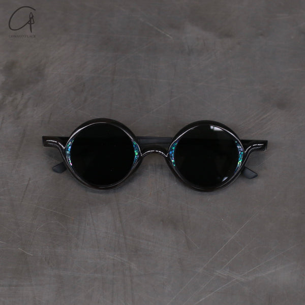 Rigards RG1061MOP round frame sunglasses handmade RG-RG1061MOP-HKSH black frame dark grey lenses